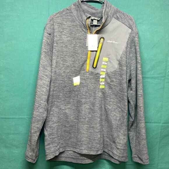 Eddie Bauer men quarter zip sweatshirt Large NWT MSRP $60 (OKPM-02-012) - Picture 1 of 6